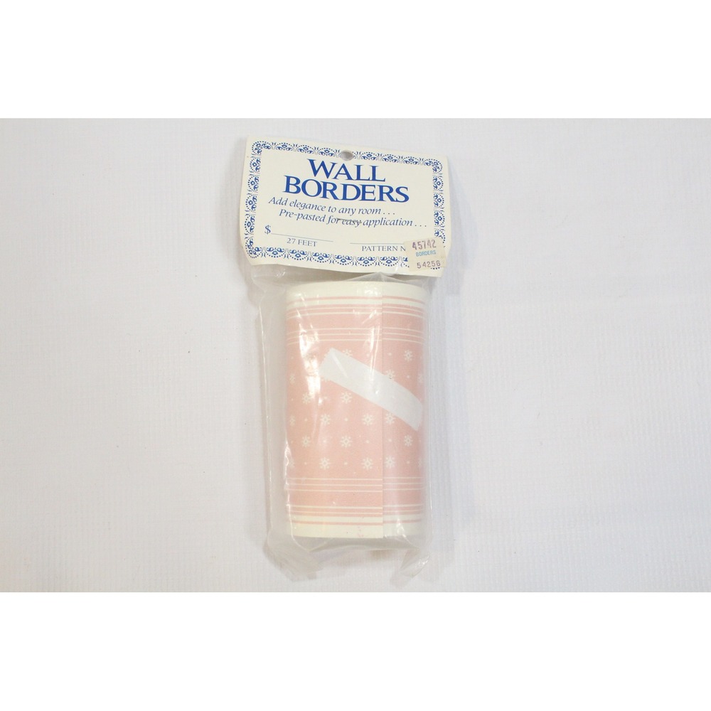 Vintage Pink Snowflake Wall Border Pre-Pasted 27 Ft National Gypsum 45742 54256